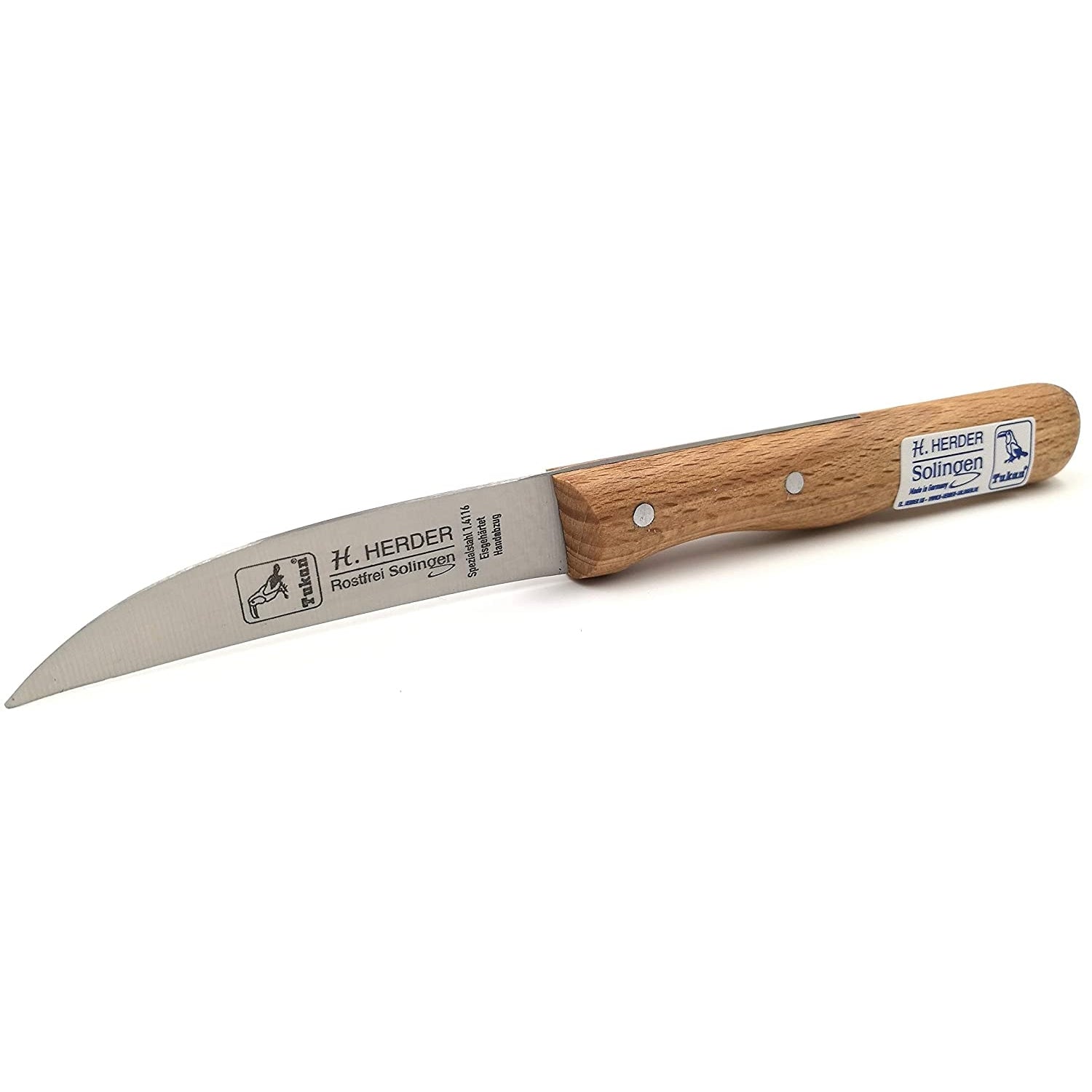 H.Herder Solingen Schälmesser 17cm Solinger rostfrei Buche
