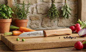 Solingen Küchenmesser Trumpf-As 17cm Carbonstahl nicht rostfrei Buche Gußstahl