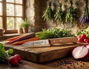 Solingen Küchenmesser Trumpf-As 17cm Carbonstahl nicht rostfrei Buche Gußstahl