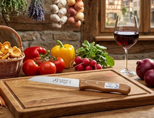 Solingen Küchenmesser extra lang 21cm Carbonstahl H.Herder nicht rostfrei Buche Gußstahl