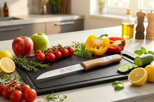 Solingen Küchenmesser extra lang 21cm Carbonstahl H.Herder nicht rostfrei Buche Gußstahl