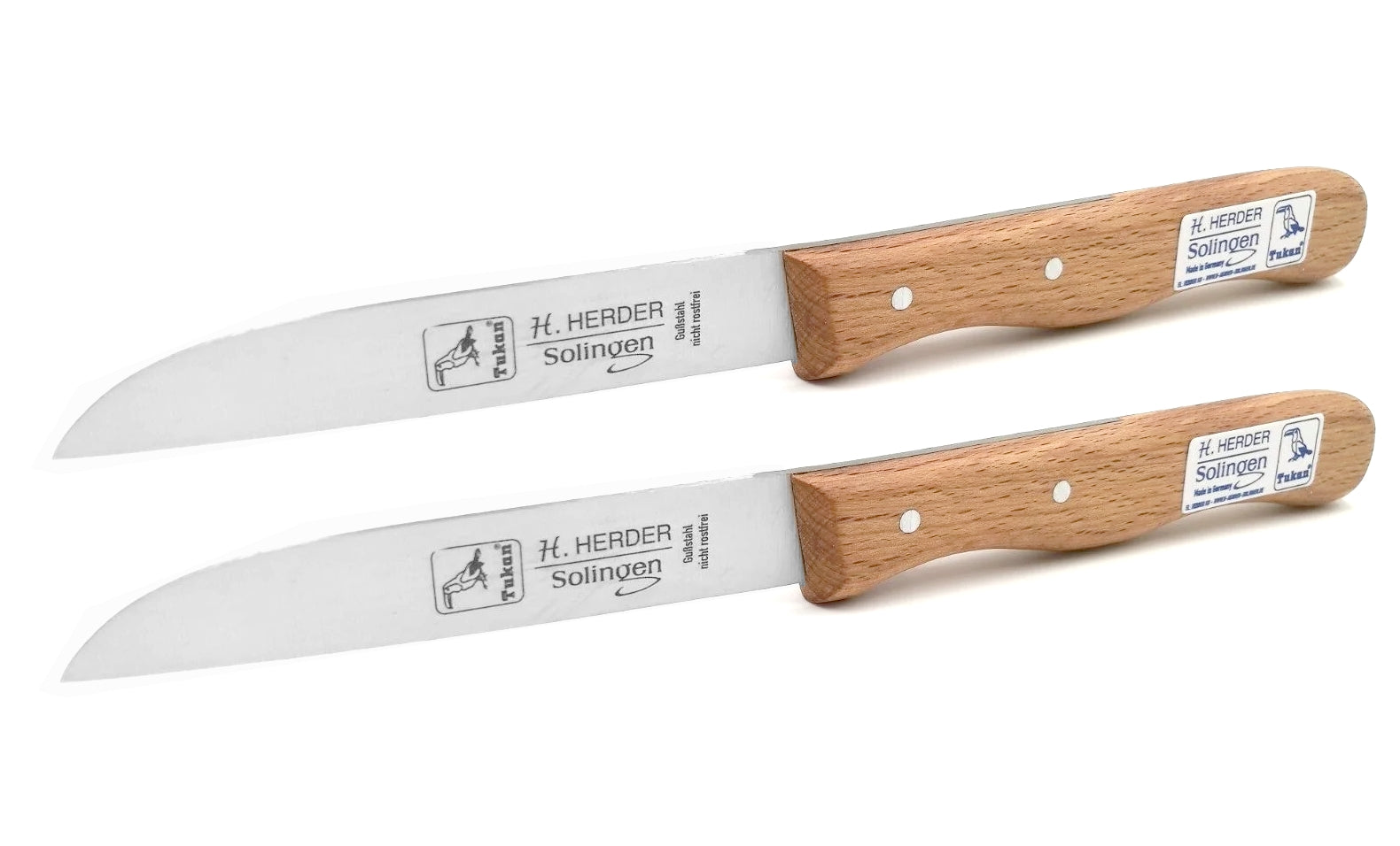 H.Herder Solingen Küchenmesser extra lang 20cm Gußstahl nicht rostfrei Buche