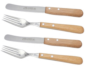 H. Herder Buckelsmesser & Essgabel Set – Solingen | Buchenholz & Wellenschliff