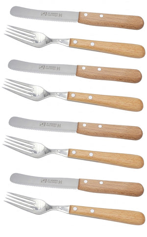 H. Herder Buckelsmesser & Essgabel Set – Solingen | Buchenholz & Wellenschliff