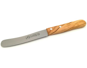 H. Herder Buckelsmesser & Essgabel Set – Solingen | Olivenholz & Wellenschliff