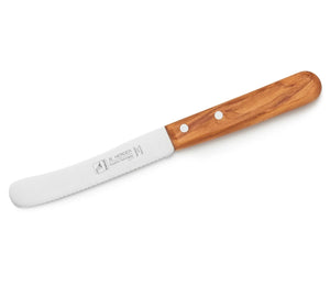 H. Herder Buckelsmesser & Essgabel Set – Solingen | Olivenholz & Wellenschliff