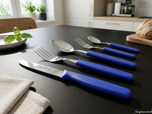 Marsvogel Solingen Besteck 5-teilig mit Kunststoffgriff Blau (Rostfrei)
