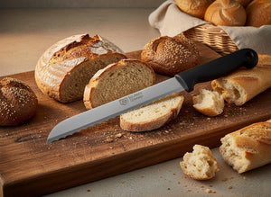 Brotmesser Bandstahl Herder Solingen 29,5cm rostfrei Wellenschliff Kunststoffgriff