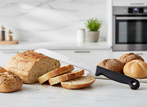 Brotmesser Bandstahl Herder Solingen 29,5cm rostfrei Wellenschliff Kunststoffgriff