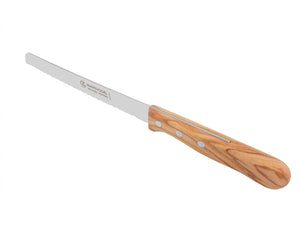 Original Solinger Brotmesser von Marsvogel 33cm rostfrei Wellenschliff mit edlem Oliven-Holzgriff
