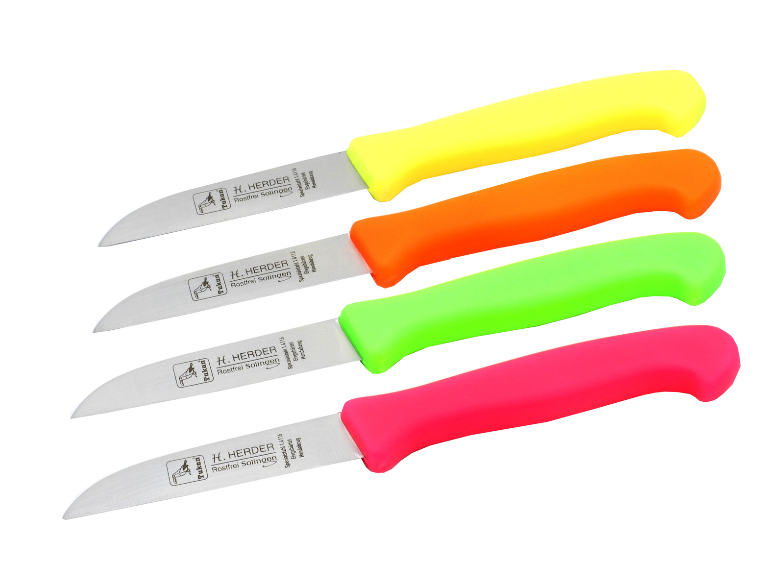 4 Solingen Küchenmesser Herder Gemüsemesser Obstmesser NEON pink gelb grün orange