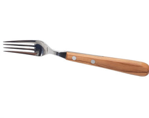 H. Herder Buckelsmesser & Essgabel Set – Solingen | Olivenholz & Wellenschliff