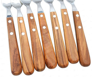 H. Herder Buckelsmesser & Essgabel Set – Solingen | Olivenholz & Wellenschliff
