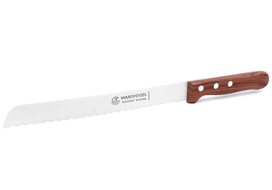 Original Solinger Brotmesser von Marsvogel 33cm rostfrei Wellenschliff mit edlem Bubinga-Holzgriff