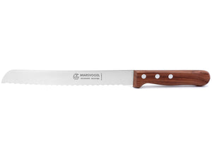 Original Solinger Brotmesser von Marsvogel 33cm rostfrei Wellenschliff mit edlem Bubinga-Holzgriff
