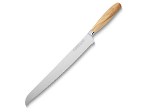 Brotmesser Premium-Klasse geschmiedet extra lang 46,5cm H. Herder Solingen Olive Handabzug Wellenschliff