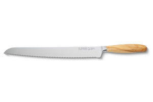 Brotmesser Premium-Klasse geschmiedet extra lang 46,5cm H. Herder Solingen Olive Handabzug Wellenschliff