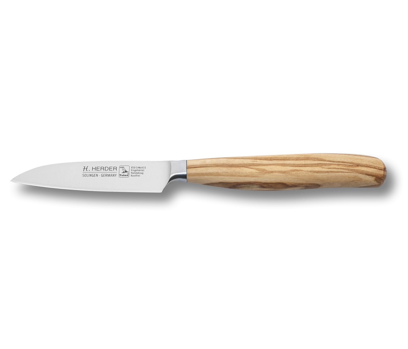 Gemüsemesser geschmiedet H. Herder Solingen 21cm Olive extra scharfer Handabzug rostfrei