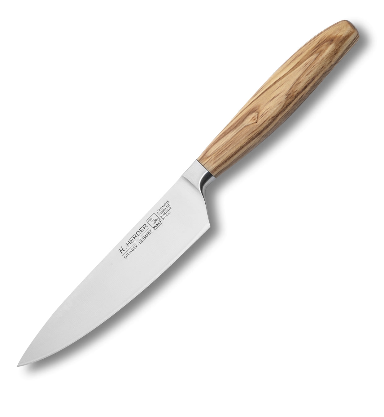 Kochmesser geschmiedet H. Herder Solingen 29,5cm Olive extra scharfer Handabzug rostfrei