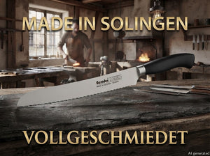 Solingen Brotmesser geschmiedet 34,5 / 23 cm Solinger Wellenschliff Meisterstück