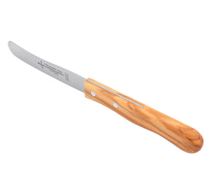 Buckelsmesser Trumpf-As  – Frühstücksmesser Solingen extra scharf rostfrei 22,5 cm Brötchenmesser Olive