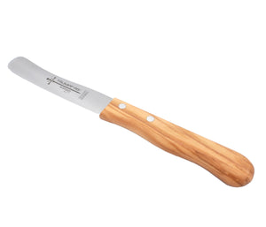 Buckelsmesser Trumpf-As  – Frühstücksmesser Solingen extra scharf rostfrei 22,5 cm Brötchenmesser Olive