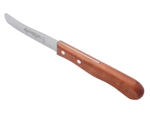 Buckelsmesser Trumpf-As  – Frühstücksmesser Solingen extra scharf Wellenschliff 22,5 cm Brötchenmesser Kirsche