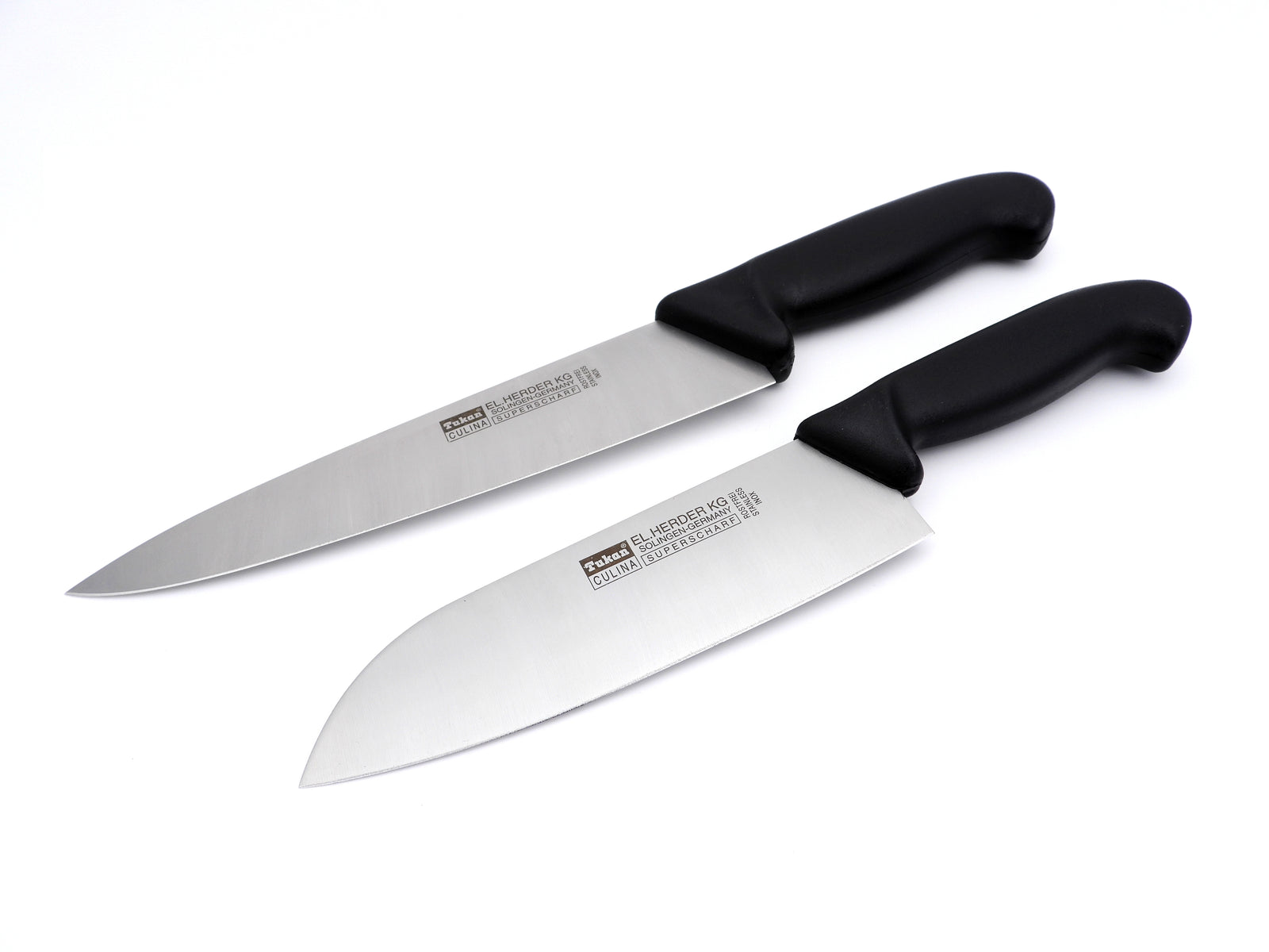 2 Solingen Profi Kochmesser Santoku extra scharfer Solinger Handabzug Set Herder