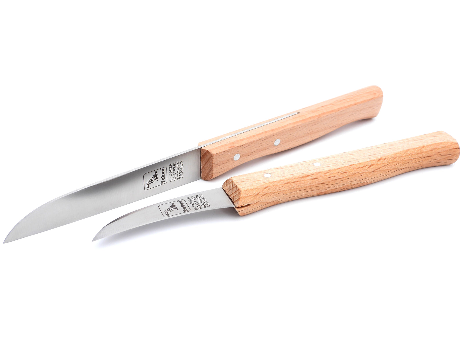 Original Solinger Zöppken von H. Herder Solingen 2er-Set, rostfrei, Gemüsemesser + Schälmesser, Griff Buche, scharf