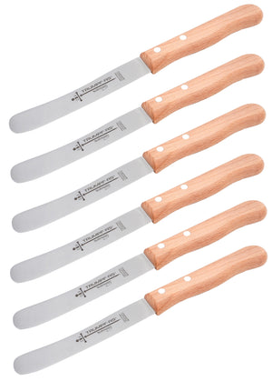 Buckelsmesser Trumpf-As  – Frühstücksmesser Solingen extra scharf Wellenschliff 22,5 cm Brötchenmesser Buche