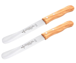 Buckelsmesser Trumpf-As  – Frühstücksmesser Solingen extra scharf rostfrei 22,5 cm Brötchenmesser Olive