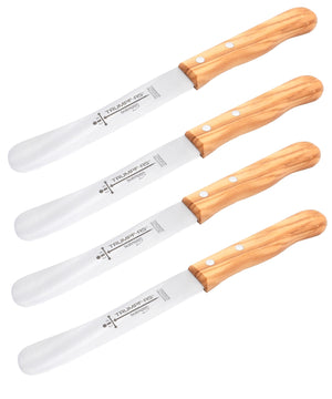 Buckelsmesser Trumpf-As  – Frühstücksmesser Solingen extra scharf rostfrei 22,5 cm Brötchenmesser Olive