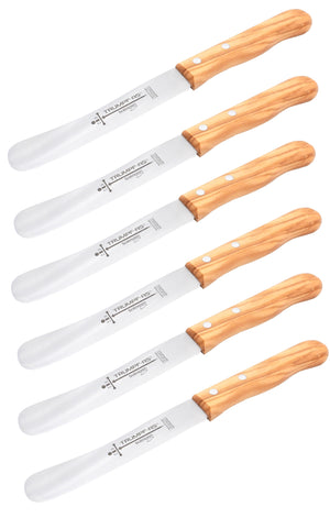 Buckelsmesser Trumpf-As  – Frühstücksmesser Solingen extra scharf rostfrei 22,5 cm Brötchenmesser Olive