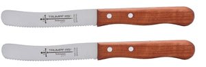 Buckelsmesser Trumpf-As  – Frühstücksmesser Solingen extra scharf Wellenschliff 22,5 cm Brötchenmesser Kirsche