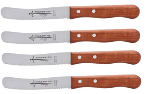 Buckelsmesser Trumpf-As  – Frühstücksmesser Solingen extra scharf Wellenschliff 22,5 cm Brötchenmesser Kirsche