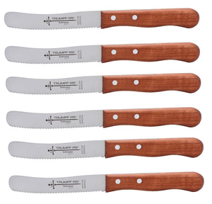 Buckelsmesser Trumpf-As  – Frühstücksmesser Solingen extra scharf Wellenschliff 22,5 cm Brötchenmesser Kirsche