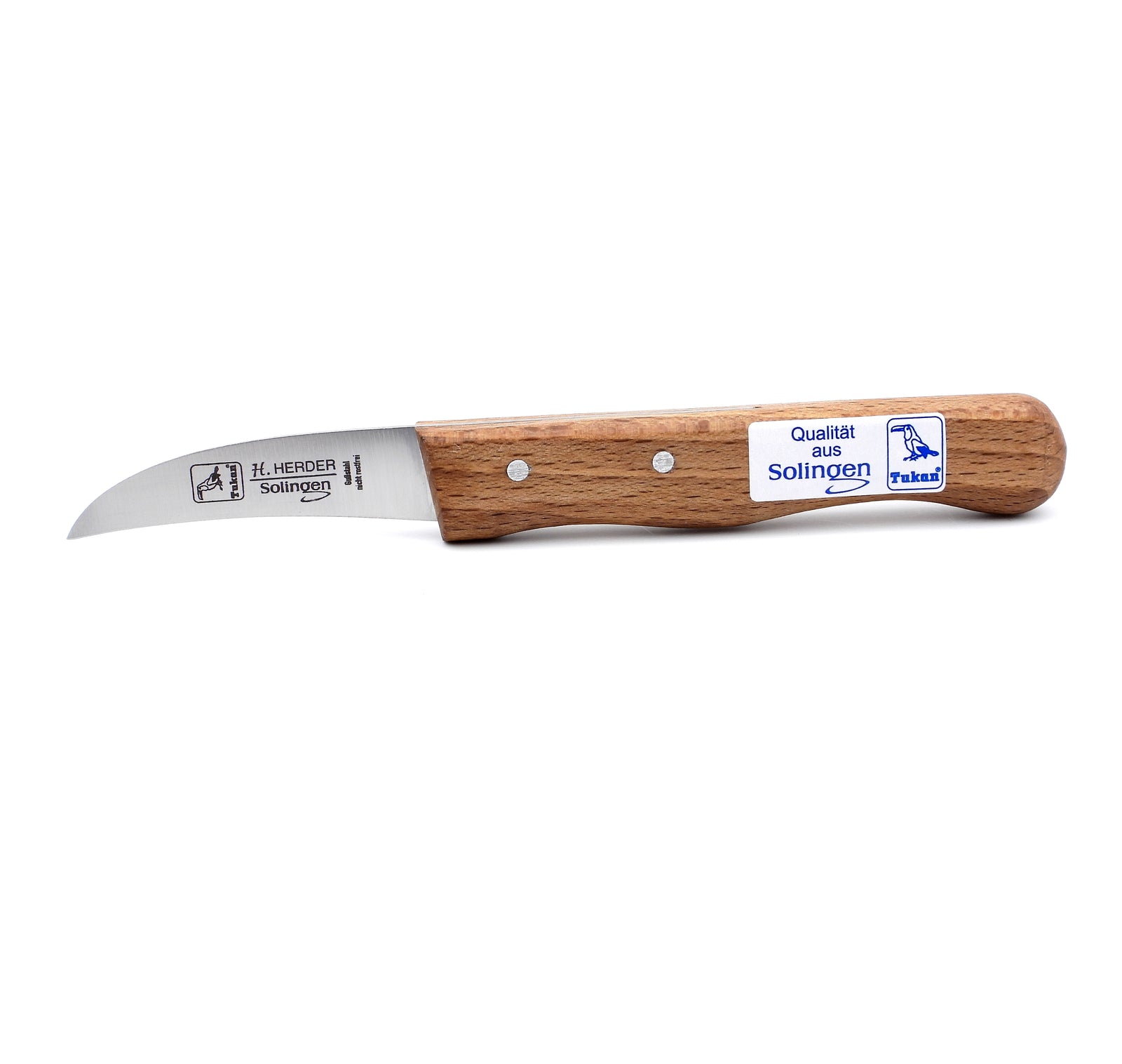 H.Herder Solingen Schälmesser 15,5cm  Gußstahl nicht rostfrei Buche