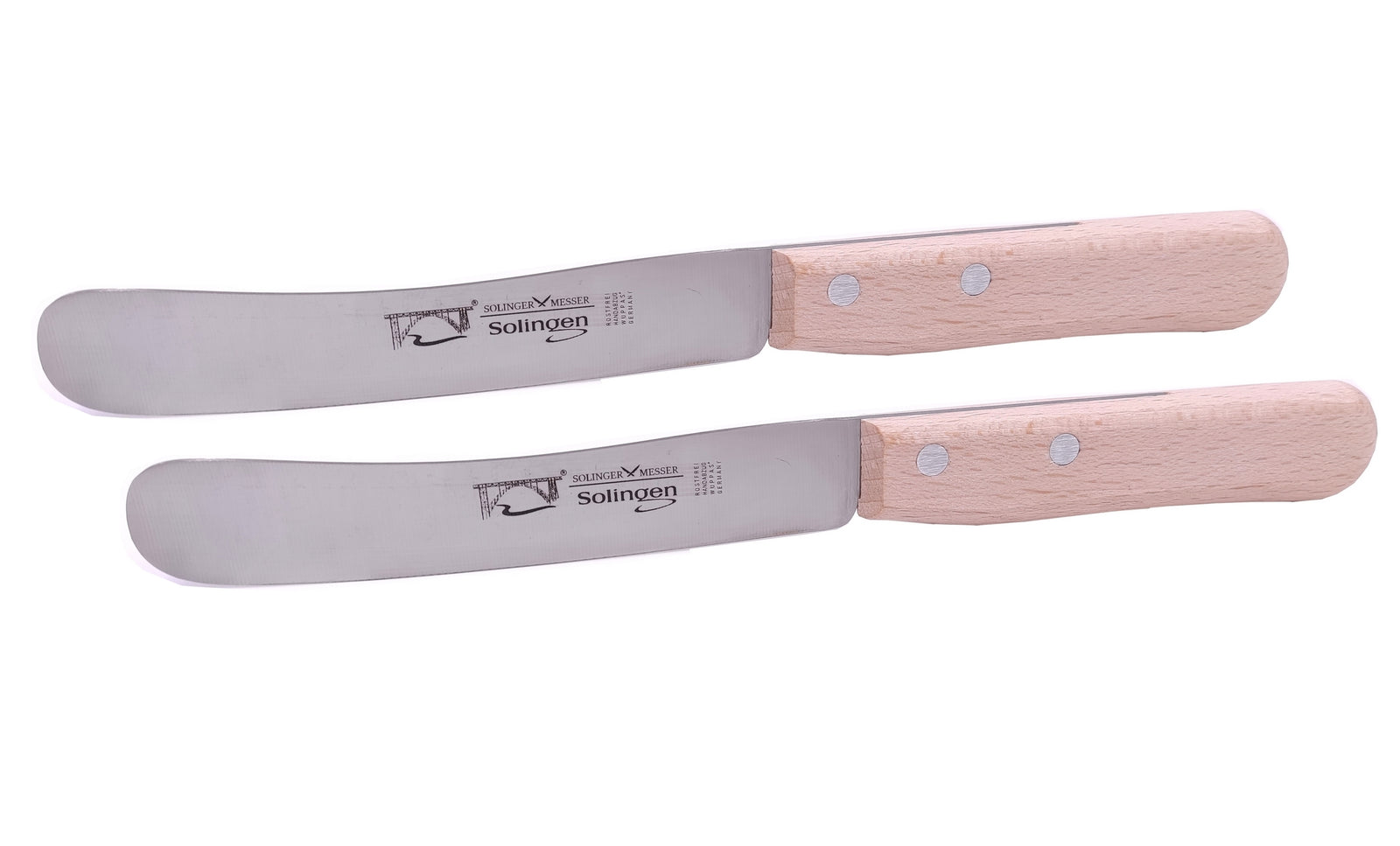 2 Solinger Buckelsmesser Buche Natur Brötchenmesser Solingen Wuppas Frühstücksmesser