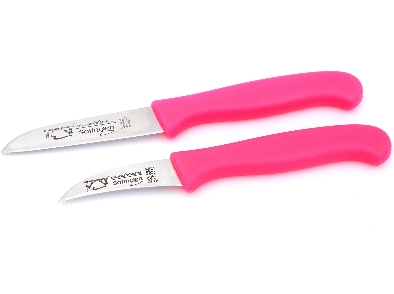 Solinger Küchenmesser Set Gemüsemesser und Schälmesser, Solingen Sonderfarbe Neon Pink rostfrei