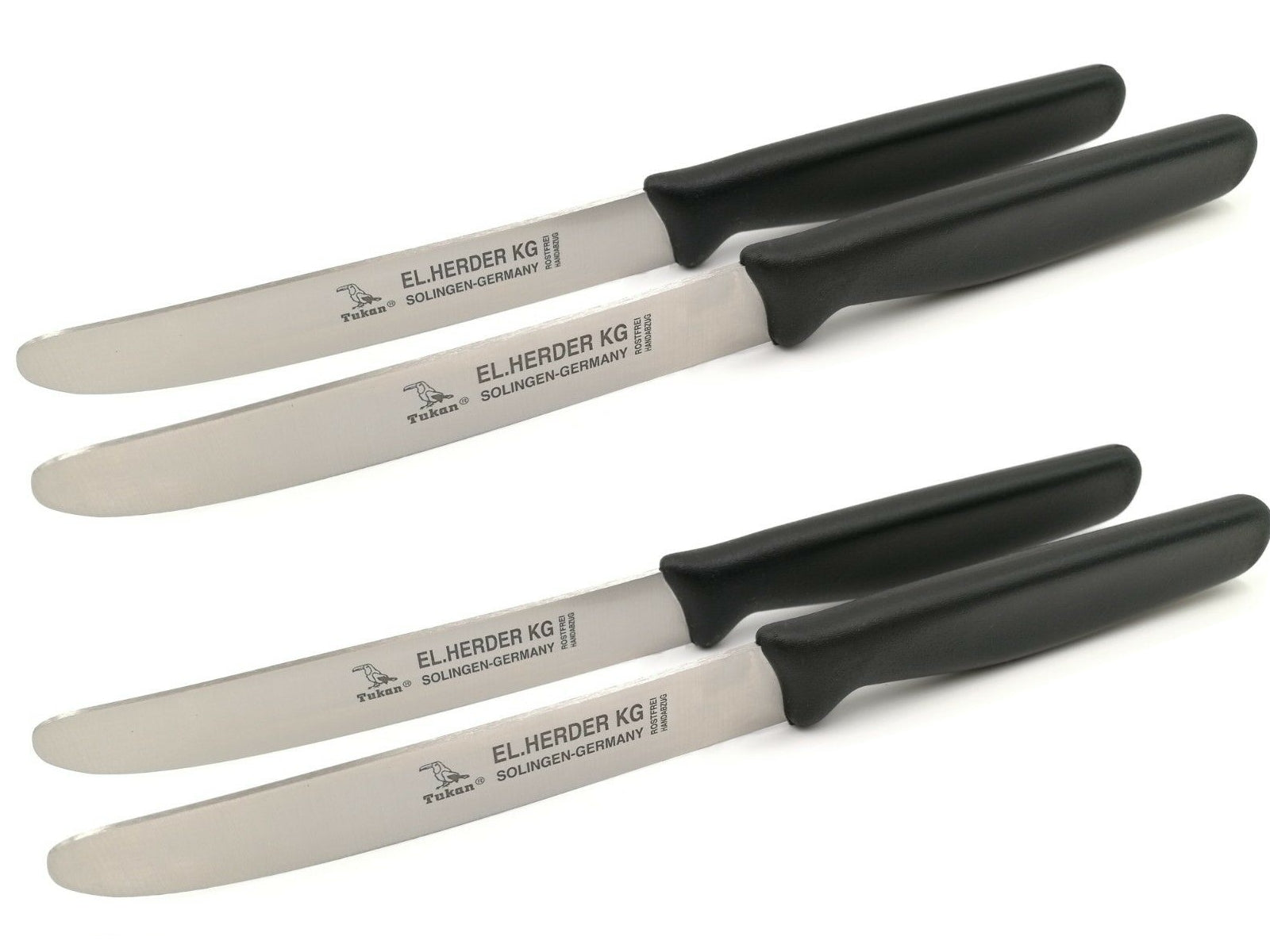 4 Solinger Brötchenmesser Herder Solingen Buckelsmesser Frühstücksmesser rostfrei