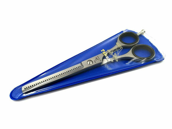 Tomishi Friseurschere & Modellierschere Set – 15,3 Cm, Japanstahl, Schwarze Titanbeschichtung, 36 Zähne