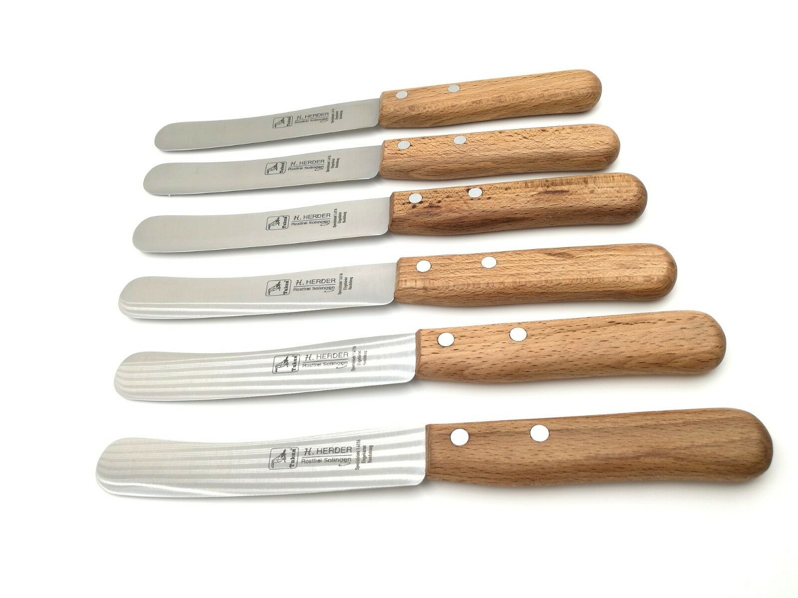 Frühstücksmesser Buckelsmesser 22cm rostfrei Buche Herder Solingen