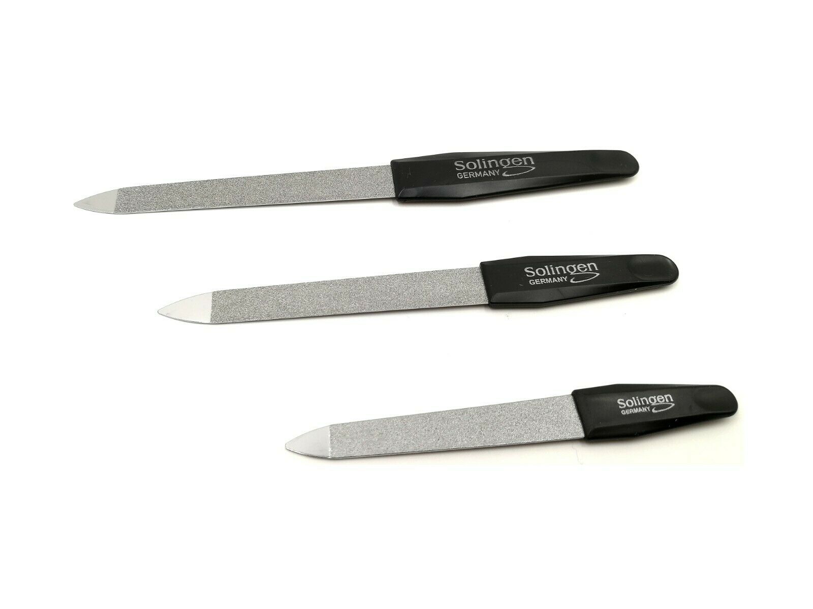 2 Saphir-Nagelfeilen Aus Solingen – Je 18 Cm Lang, Für Maniküre Und Pediküre, Inklusive Blister Zur Aufbewahrung