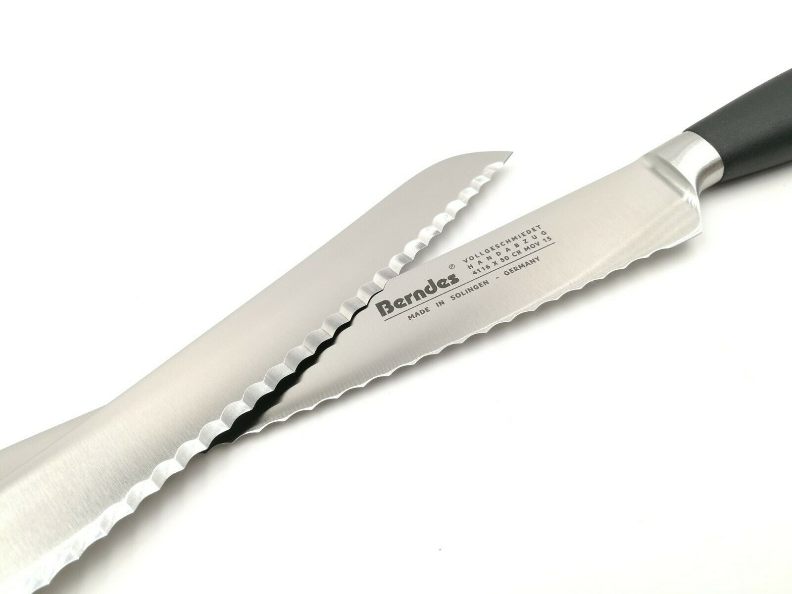Solinger Solingen Brotmesser geschmiedet 34,5 / 23 cm Solinger Wellenschliff Me ...