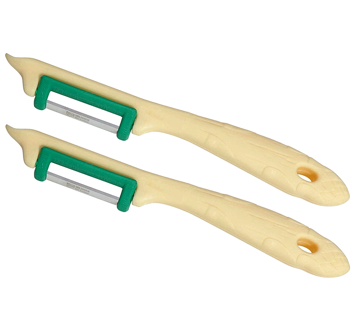 2 Solinger Sparschäler für Rechts- und Linkshänder Kunststoff extra scharf